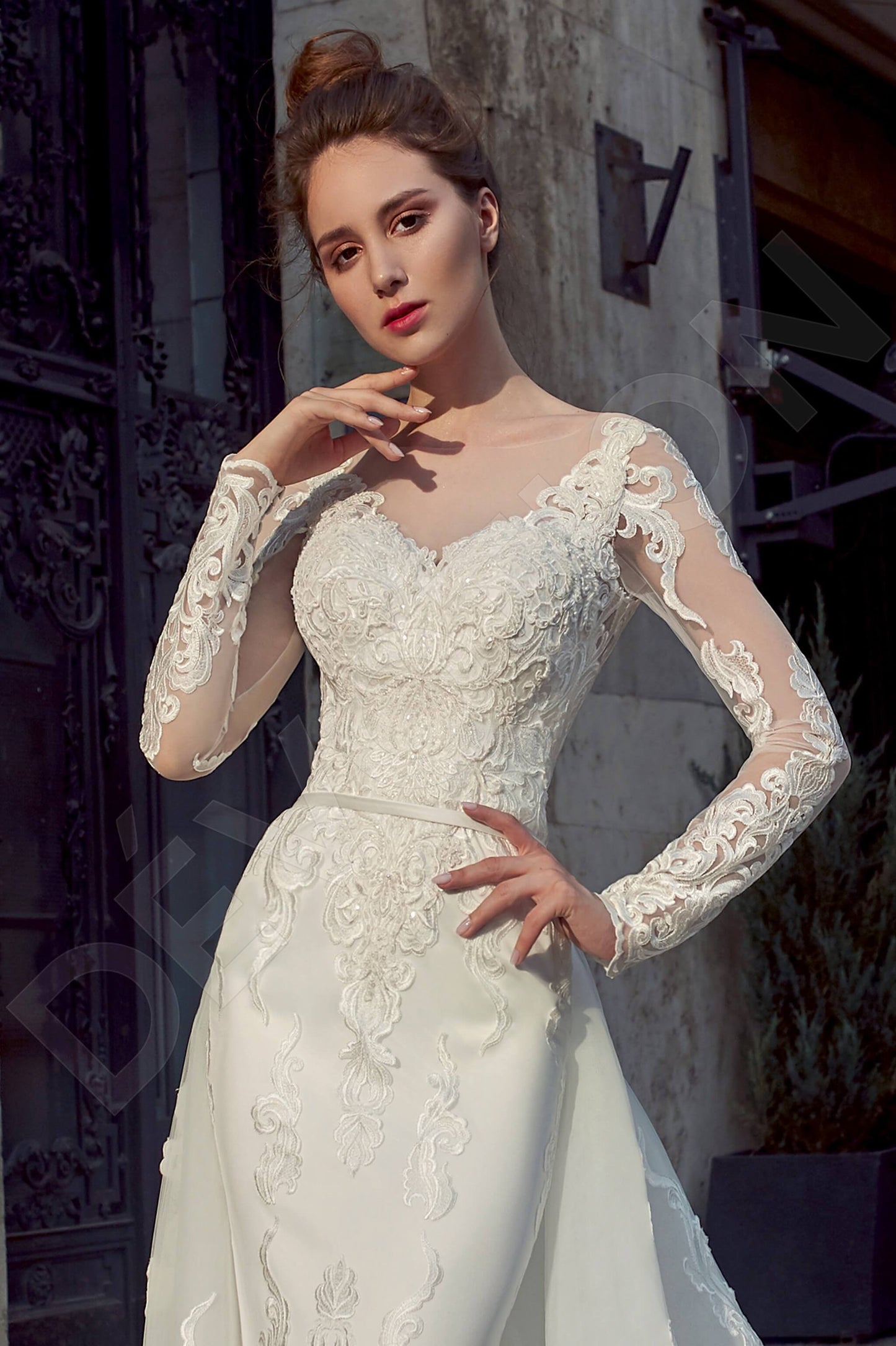 Ortella Full back A-line Long sleeve Wedding Dress 2