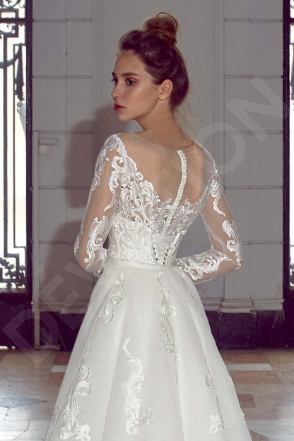 Ortella Full back A-line Long sleeve Wedding Dress 3