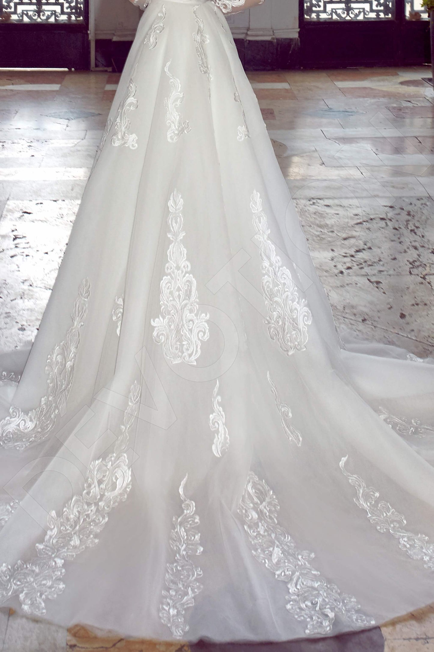 Ortella Full back A-line Long sleeve Wedding Dress 6