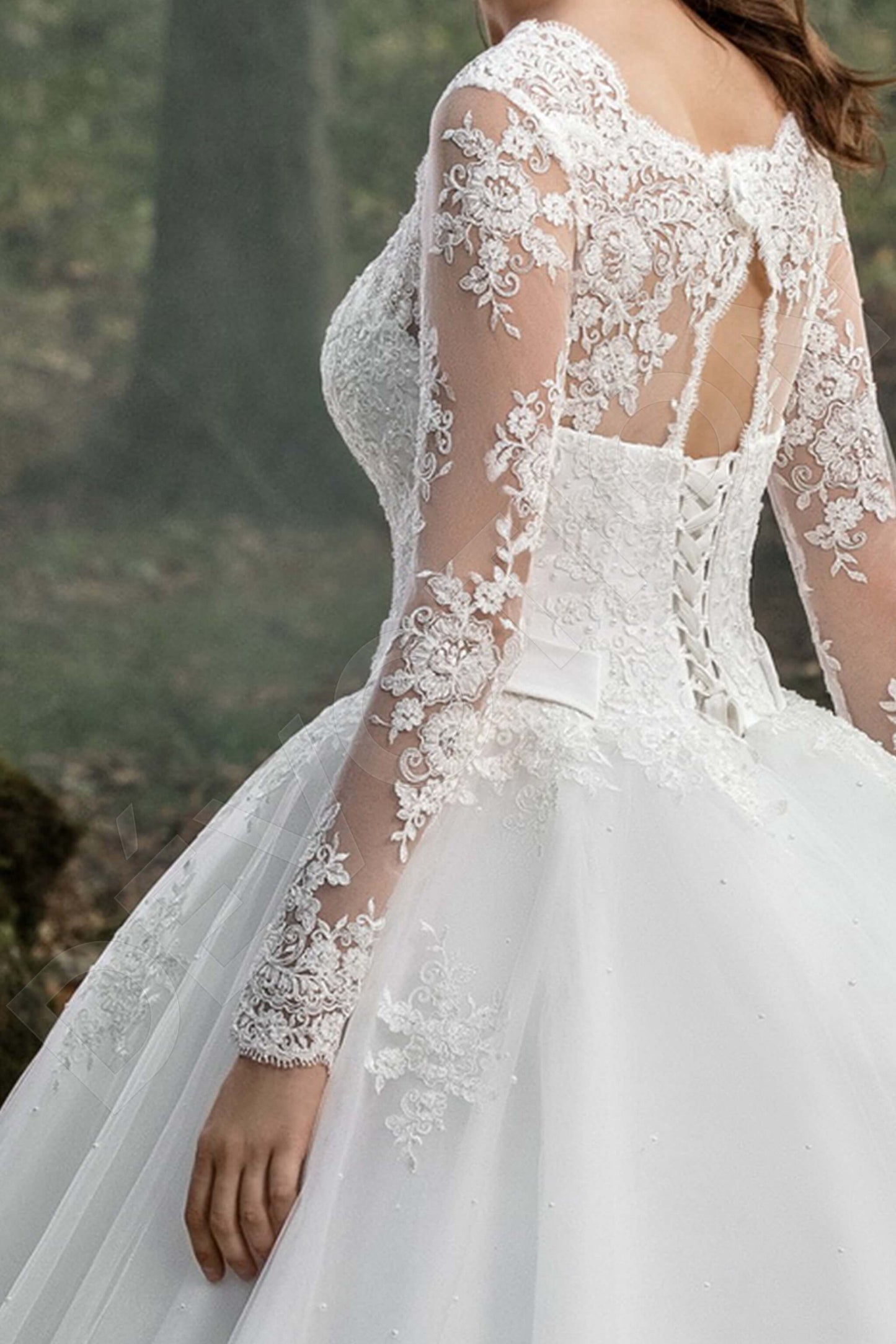 Katherina Open back Princess/Ball Gown Long sleeve Wedding Dress 5