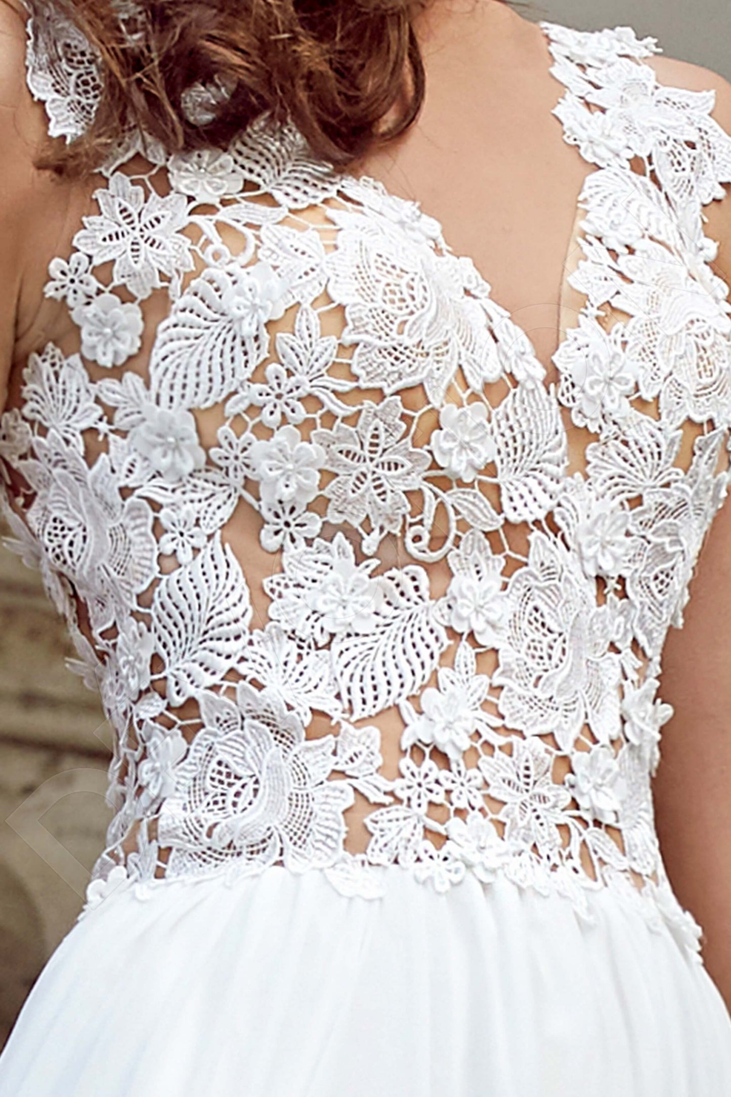 Solomona Open back A-line Sleeveless Wedding Dress 4