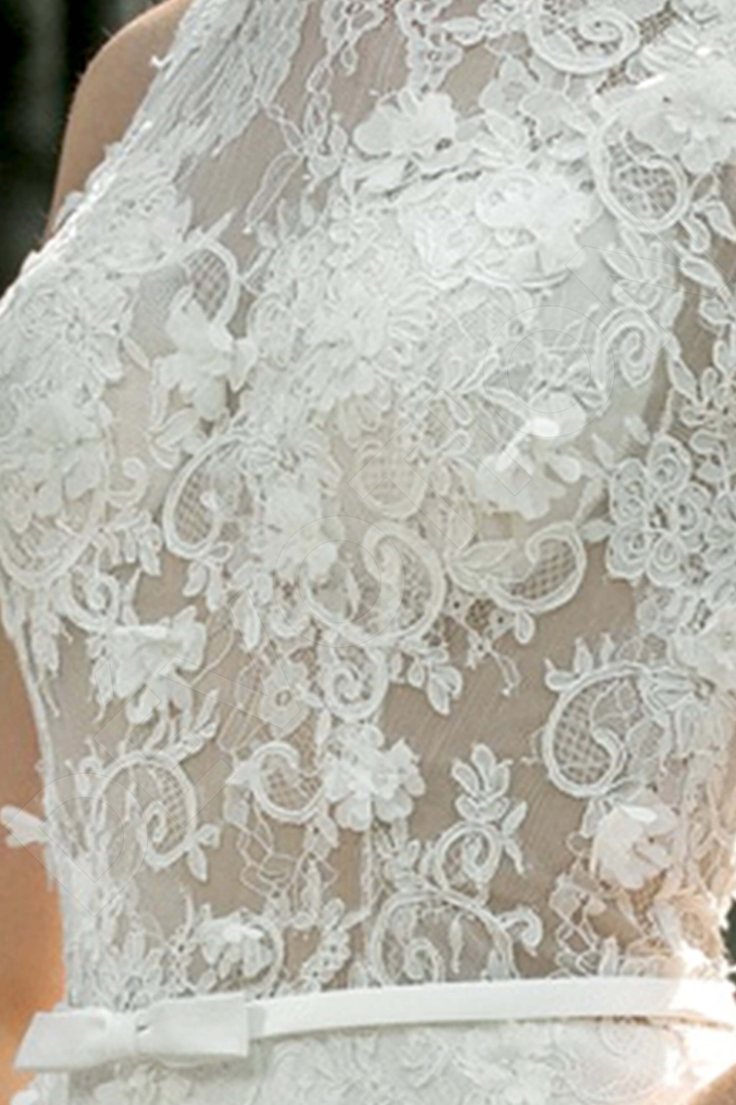 Jessa Illusion back Sheath/Column Sleeveless Wedding Dress 4