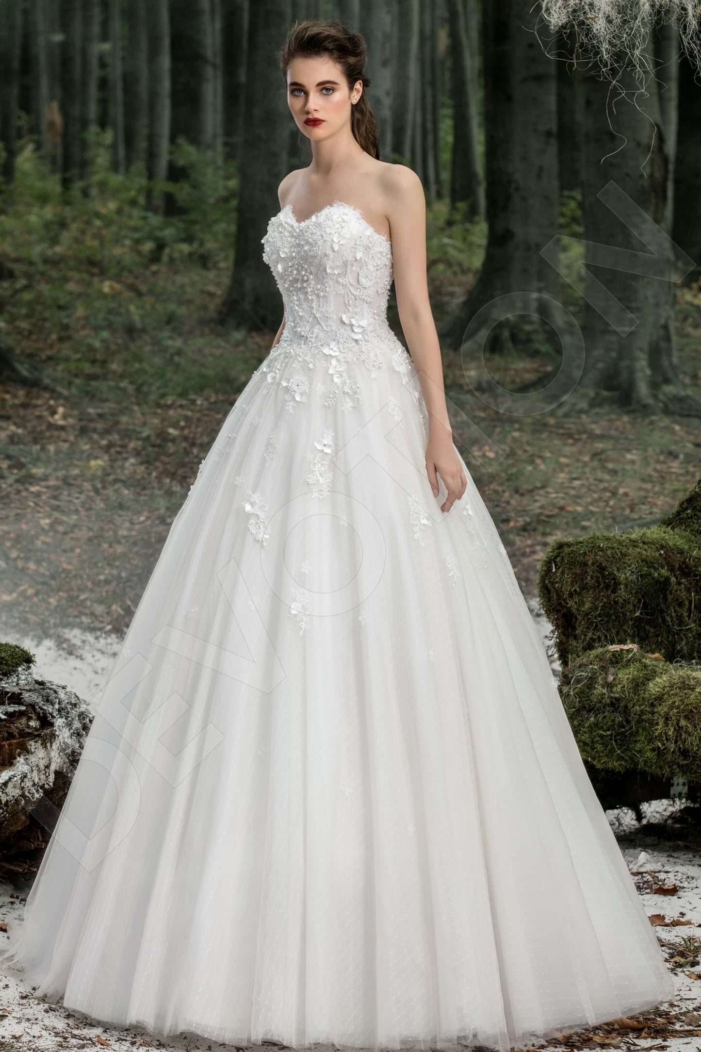 Rosaleen Open back A-line Strapless Wedding Dress Front