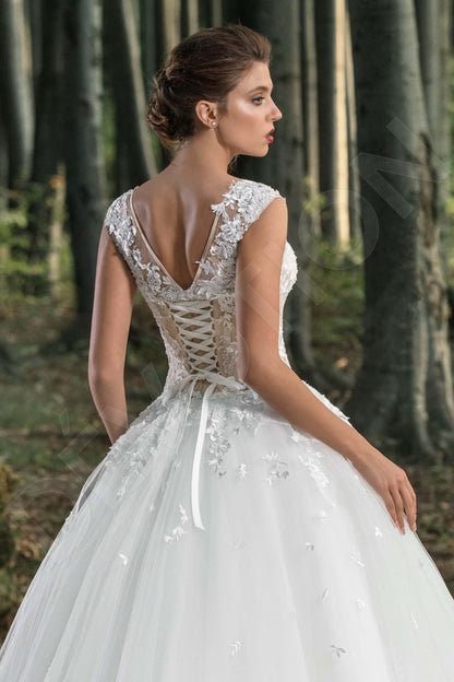 Sabra Open back Princess/Ball Gown Sleeveless Wedding Dress 4