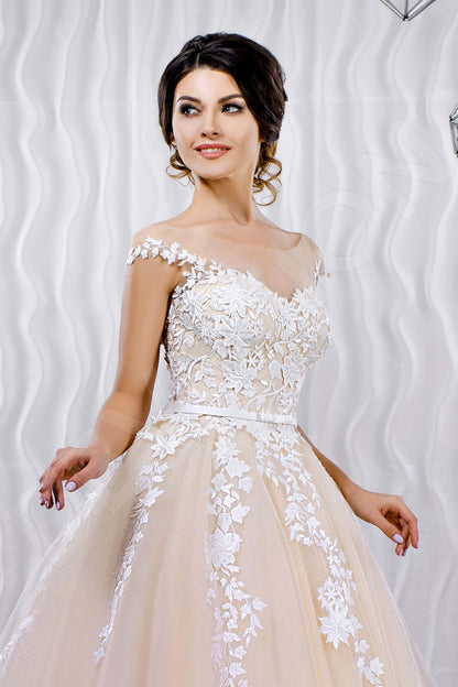 Dalma Illusion back Princess/Ball Gown Short/ Cap sleeve Wedding Dress 2