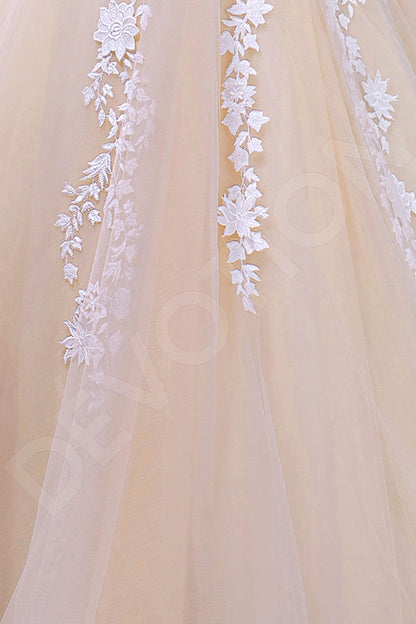 Dalma Illusion back Princess/Ball Gown Short/ Cap sleeve Wedding Dress 7