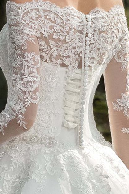 Jezebelle Full back Princess/Ball Gown 3/4 sleeve Wedding Dress 5