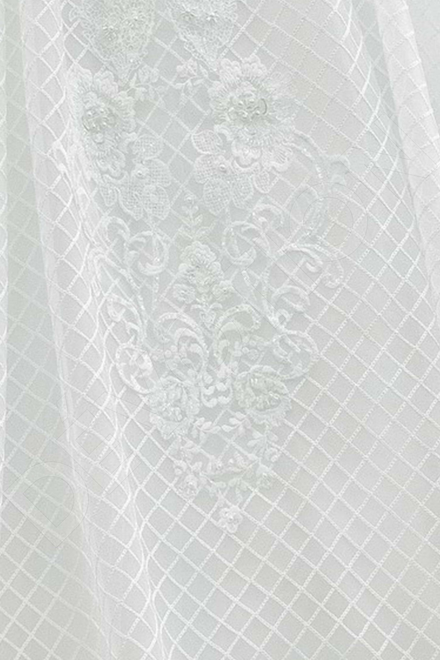 Satina Illusion back A-line Long sleeve Wedding Dress 7
