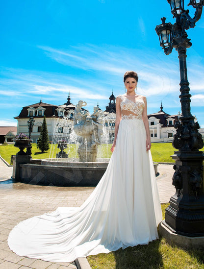 Bellinda Illusion back A-line Sleeveless Wedding Dress 8
