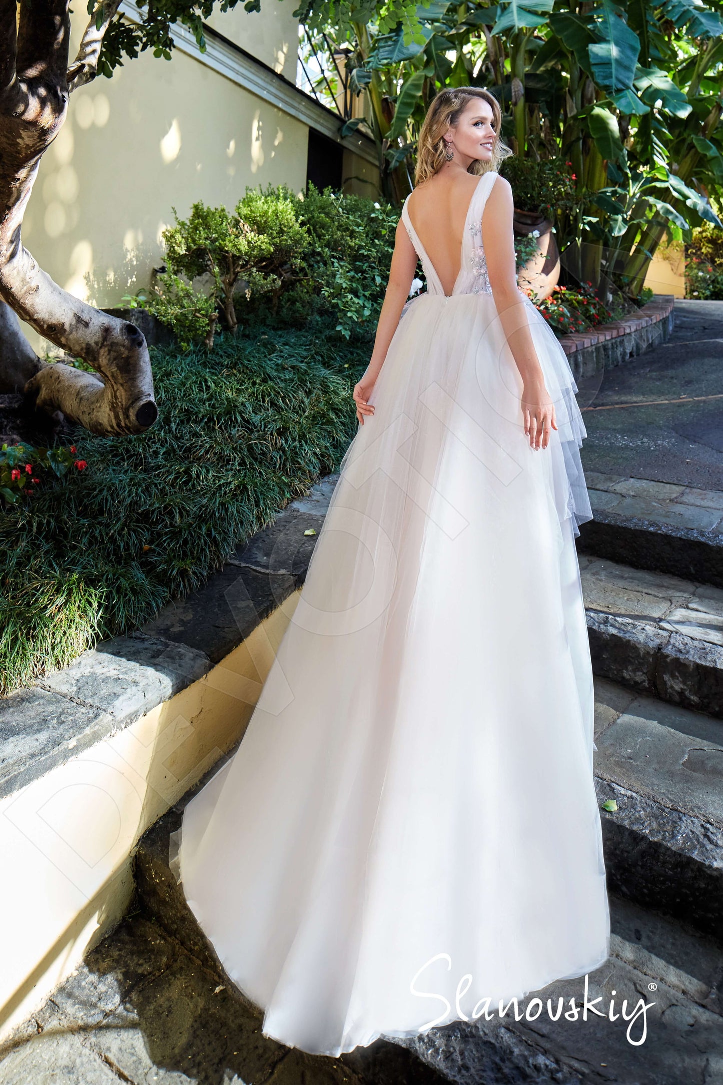 Marketta Open back A-line Sleeveless Wedding Dress Back