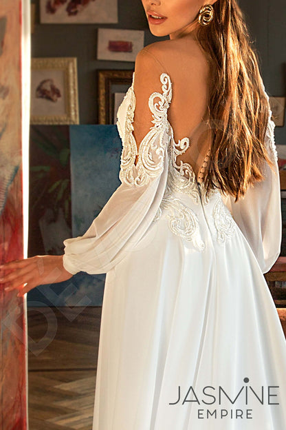Mia Illusion back A-line Long sleeve Wedding Dress 3