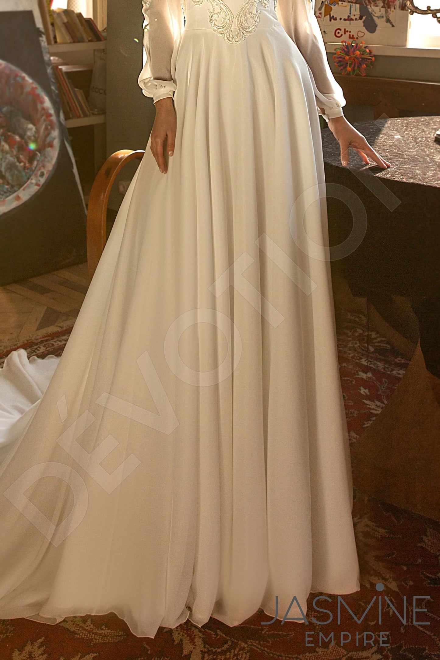 Mia Illusion back A-line Long sleeve Wedding Dress 5