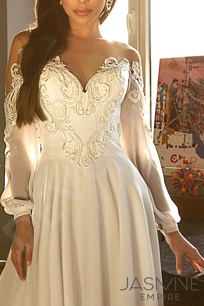 Mia Illusion back A-line Long sleeve Wedding Dress 6