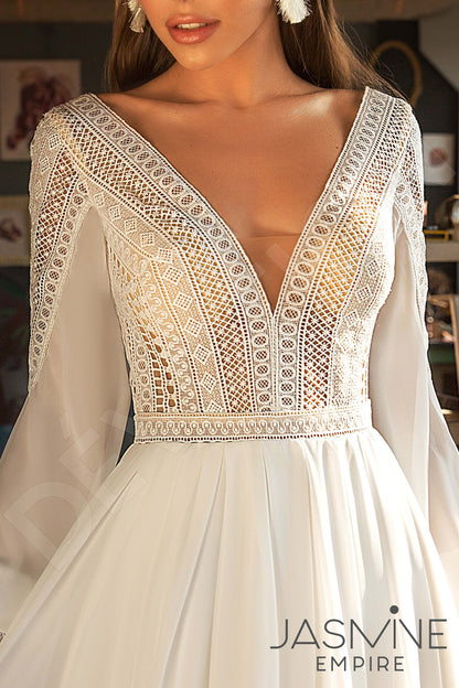 Shelly Open back A-line Long sleeve Wedding Dress 6
