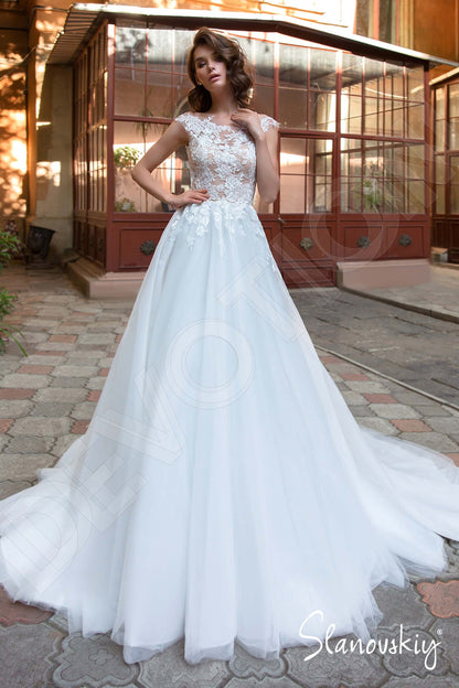 Ariella Open back A-line Sleeveless Wedding Dress Front
