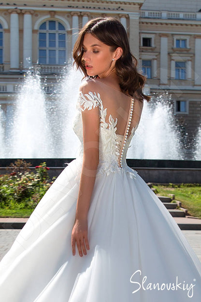 Manuela Full back Princess/Ball Gown Short/ Cap sleeve Wedding Dress 4