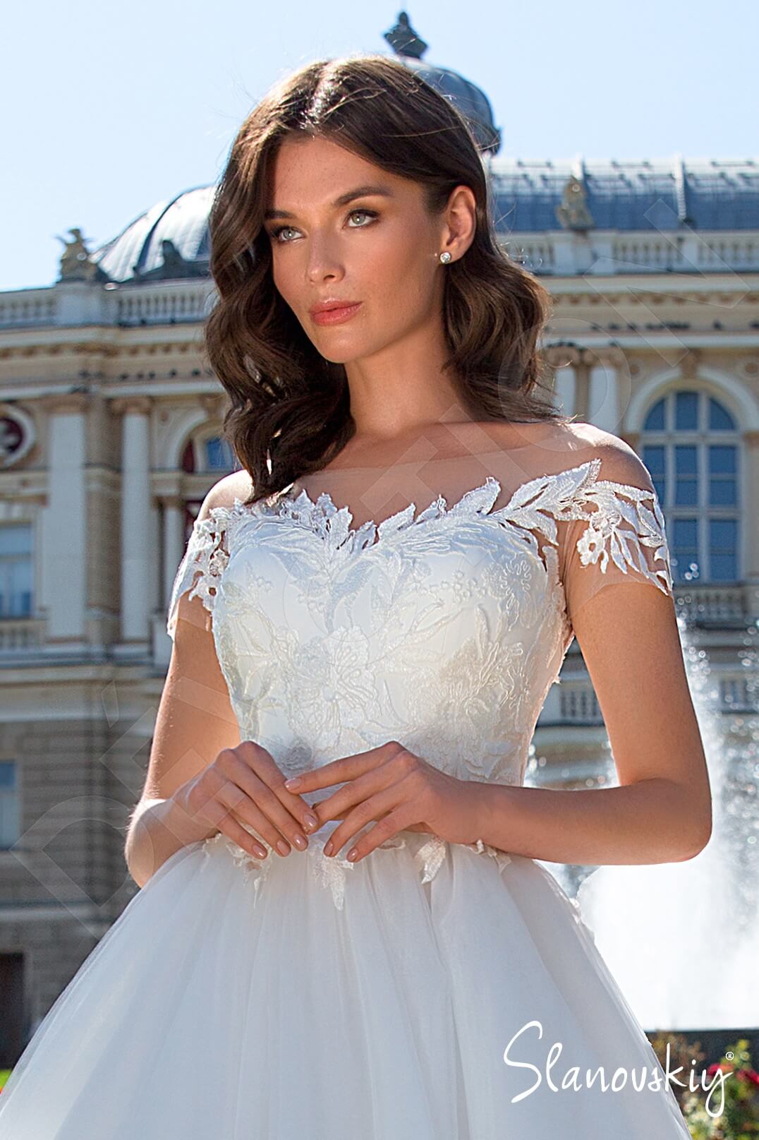 Manuela Full back Princess/Ball Gown Short/ Cap sleeve Wedding Dress 2