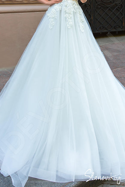 Manella Illusion back Princess/Ball Gown 3/4 sleeve Wedding Dress 5
