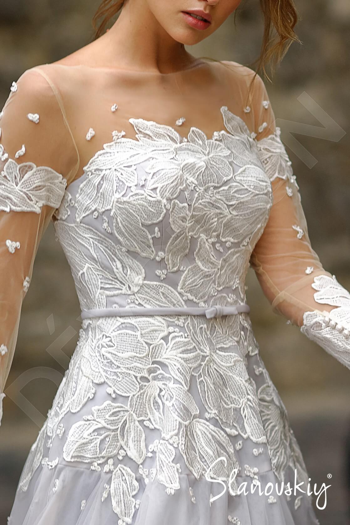 Joseline A-line Illusion Lightgray Ivory Wedding dress