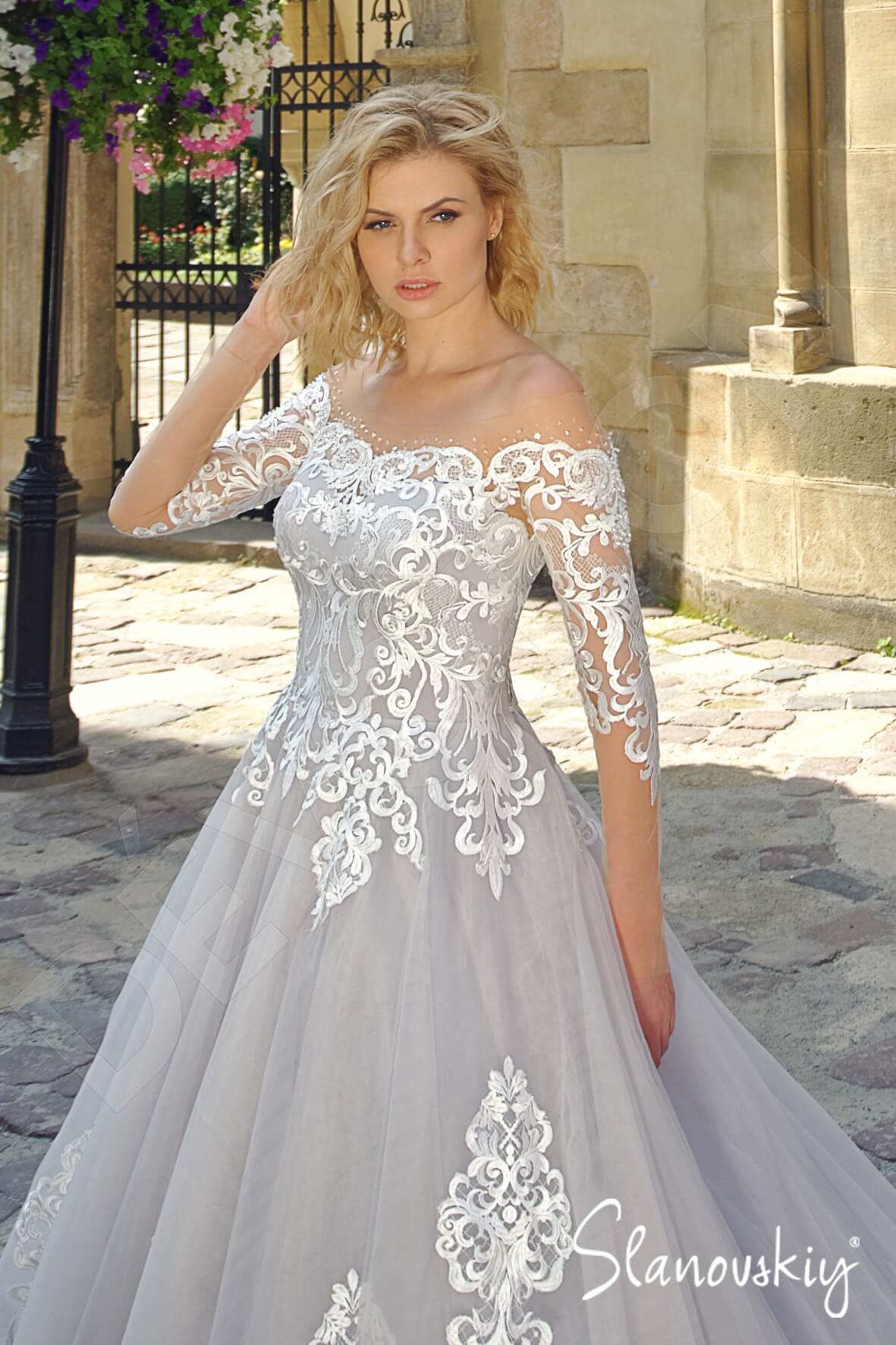 Vicky Illusion back Princess/Ball Gown 3/4 sleeve Wedding Dress 2