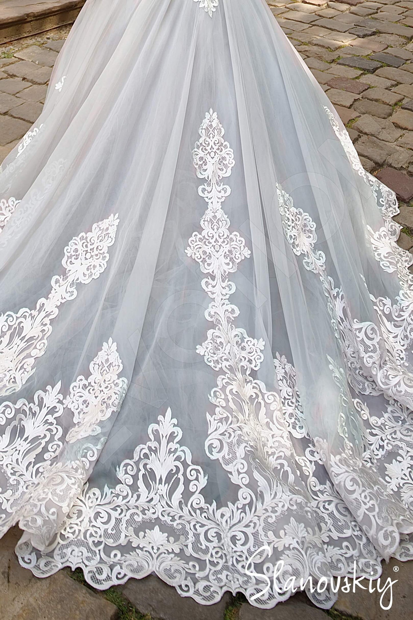 Vicky Illusion back Princess/Ball Gown 3/4 sleeve Wedding Dress 6