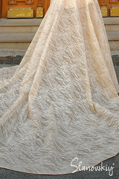 Juana Illusion back A-line Short/ Cap sleeve Wedding Dress 4