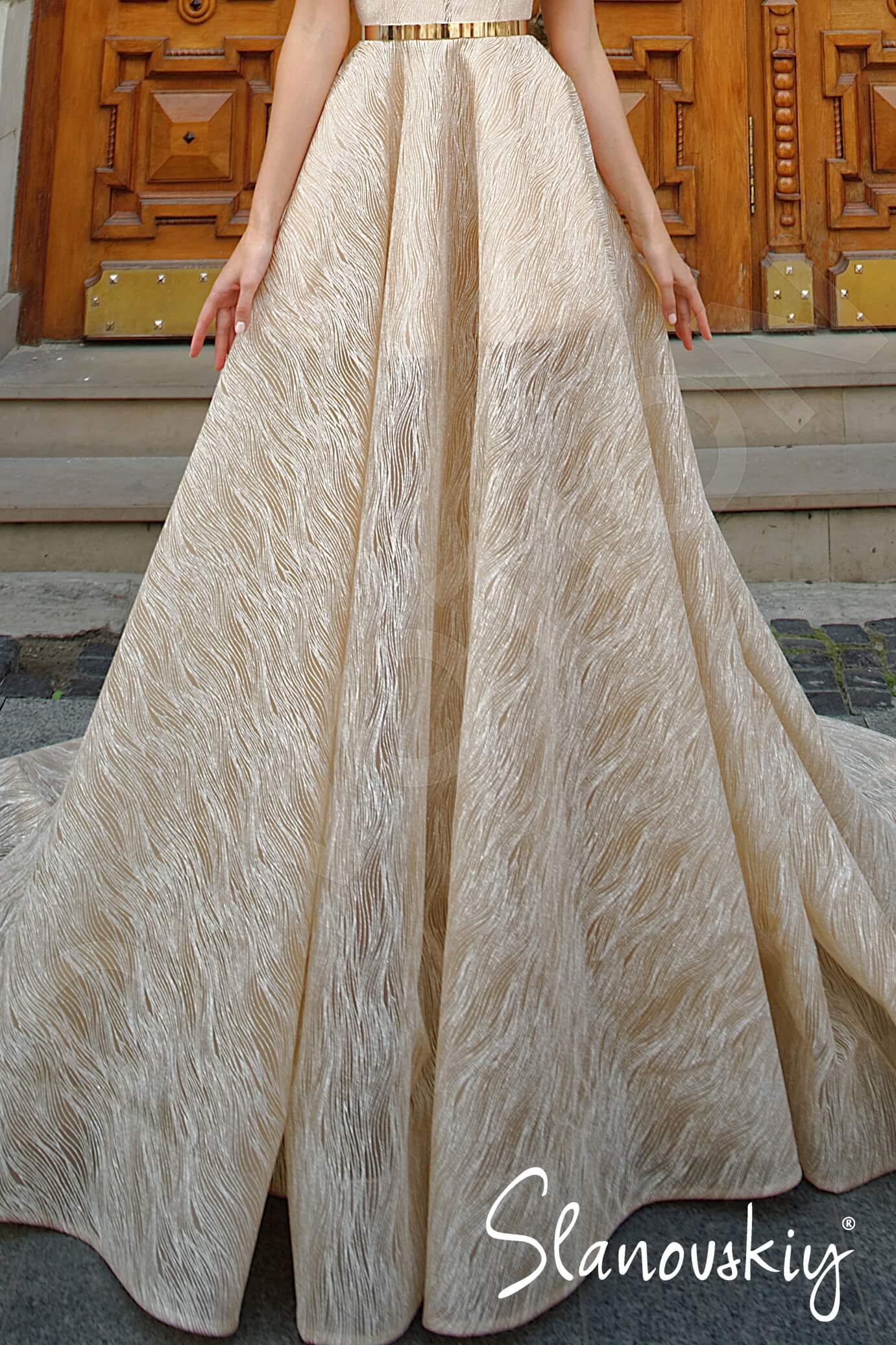 Juana A-line Illusion Gold Wedding dress