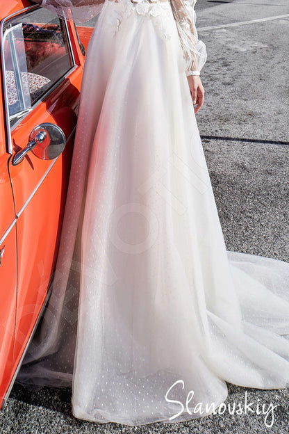 Rindia Full back A-line Long sleeve Wedding Dress 4