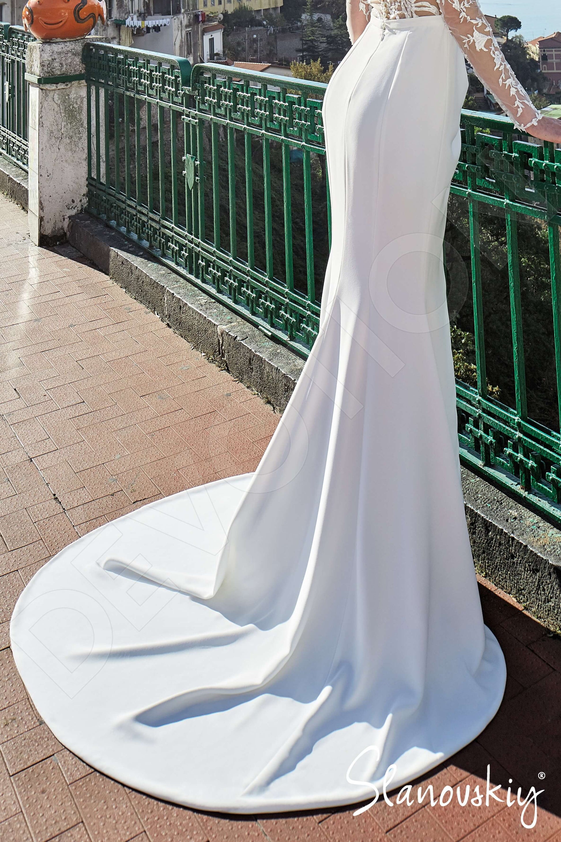 Ottavia Trumpet/Mermaid High neck Ivory Wedding dress