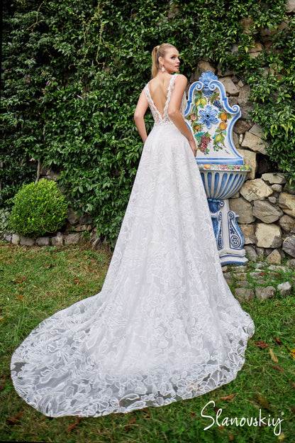 Batilda Open back A-line Sleeveless Wedding Dress Back