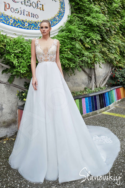 Juna Open back A-line Sleeveless Wedding Dress 6