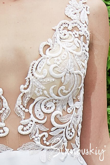 Juna Open back A-line Sleeveless Wedding Dress 5