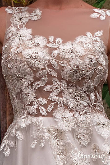 Abilene Full back A-line Sleeveless Wedding Dress 3