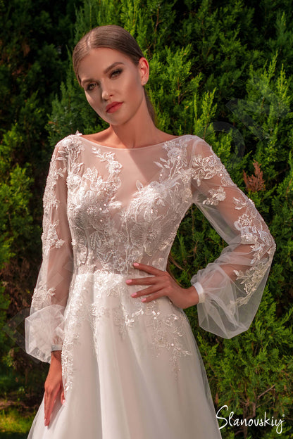 Abril Open back A-line Long sleeve Wedding Dress 2