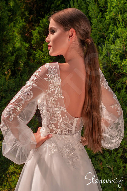 Abril Open back A-line Long sleeve Wedding Dress 5