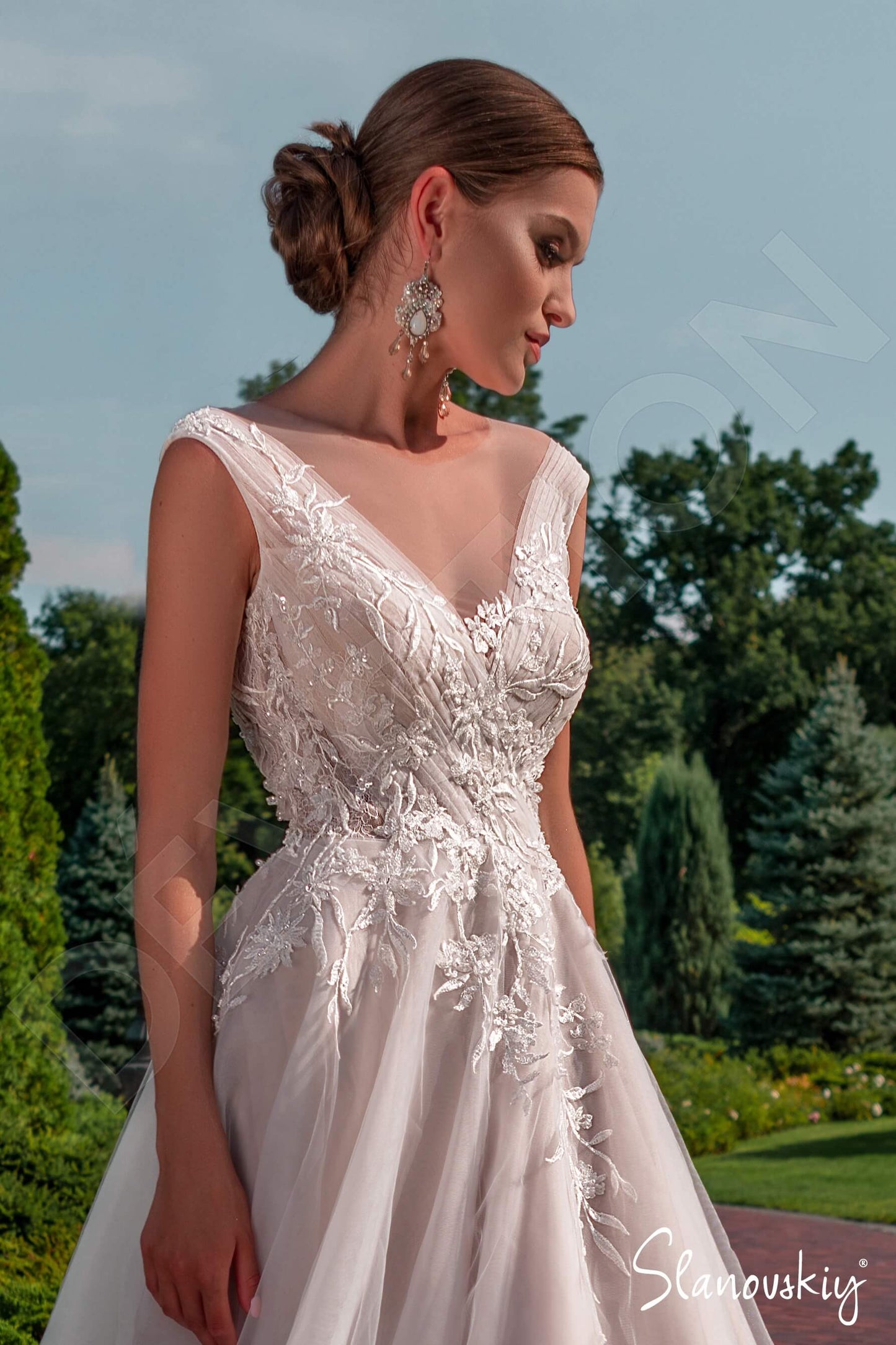 Acacia Full back A-line Short/ Cap sleeve Wedding Dress 2