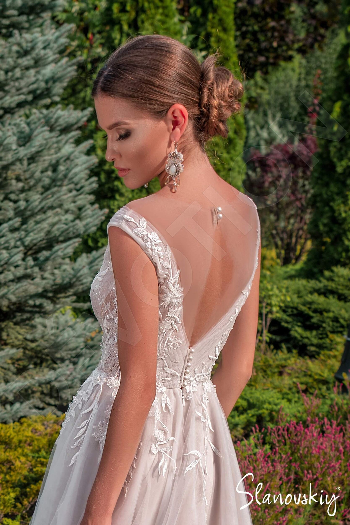 Acacia Full back A-line Short/ Cap sleeve Wedding Dress 5