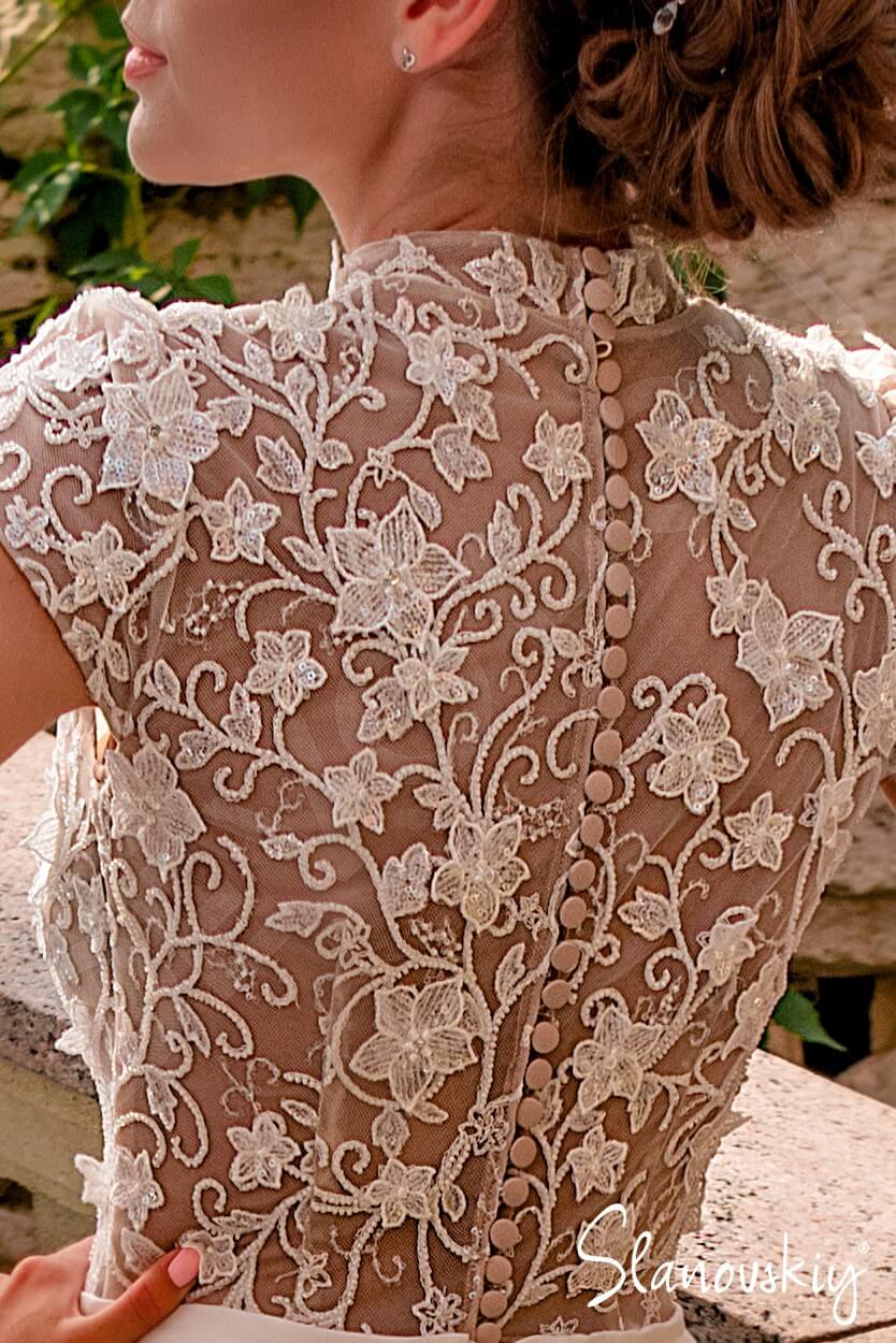 Acadia Full back A-line Short/ Cap sleeve Wedding Dress 4