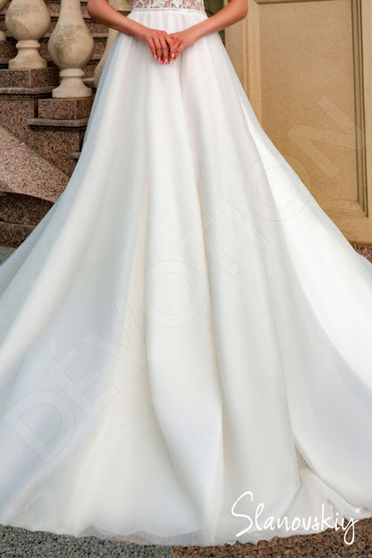 Acadia Full back A-line Short/ Cap sleeve Wedding Dress 7