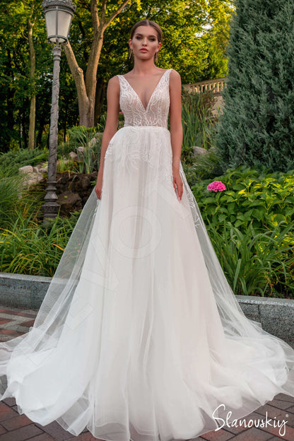 Adalee Open back A-line Sleeveless Wedding Dress Front