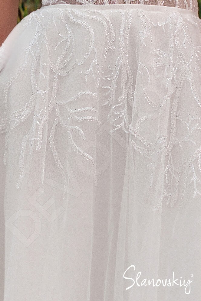 Adalee A-line Illusion Ivory Milk Wedding dress