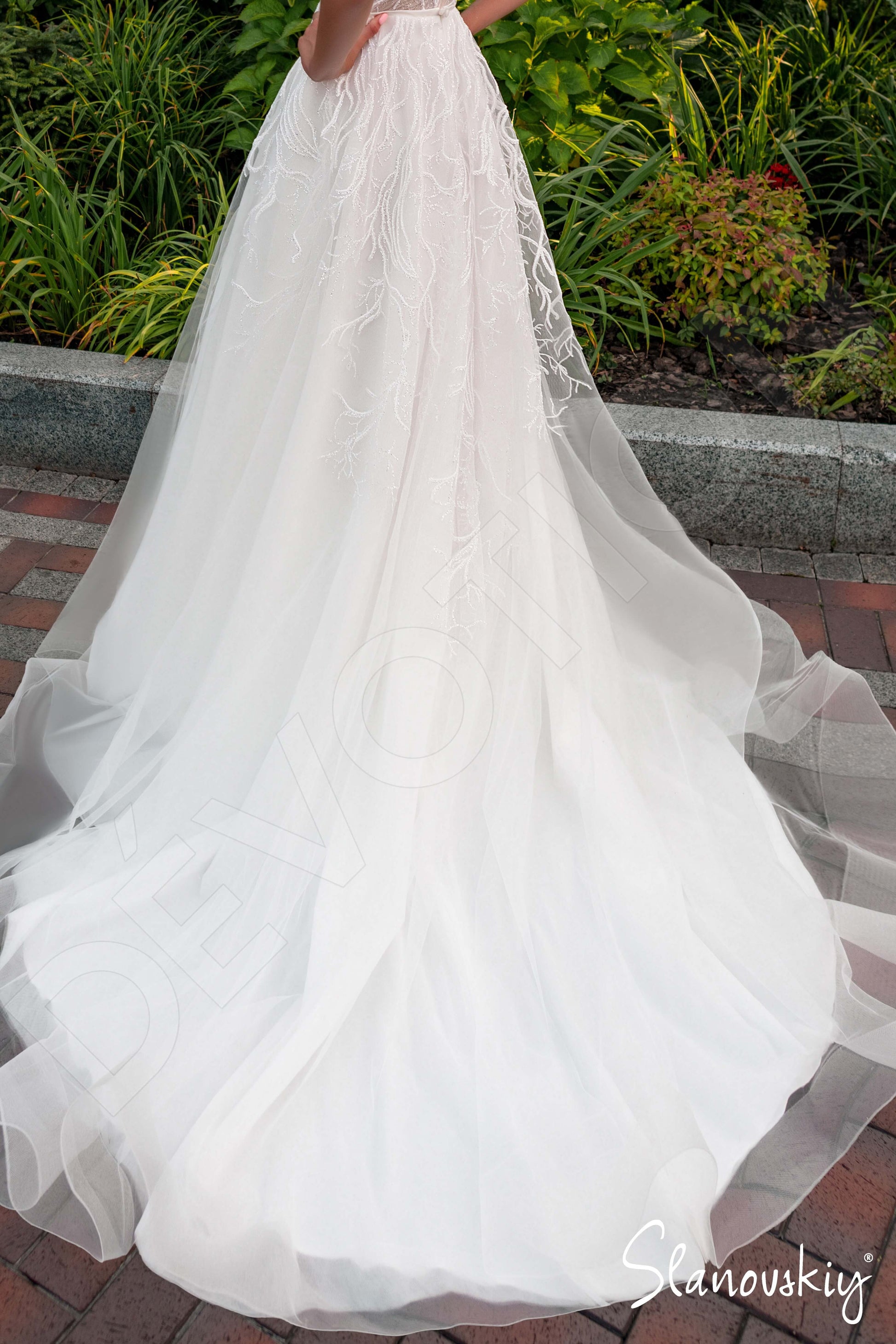 Adalee A-line Illusion Ivory Milk Wedding dress