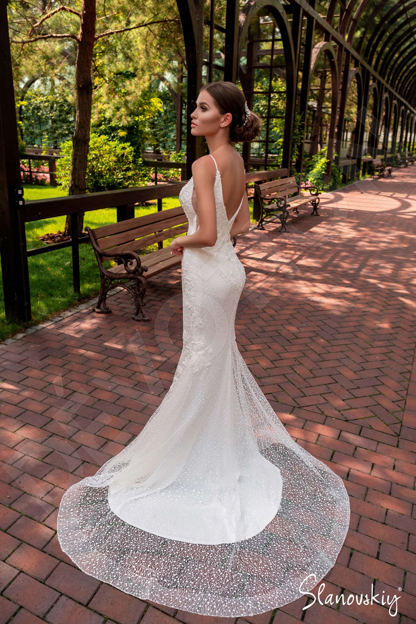 Aerolyn Open back A-line Sleeveless Wedding Dress Back