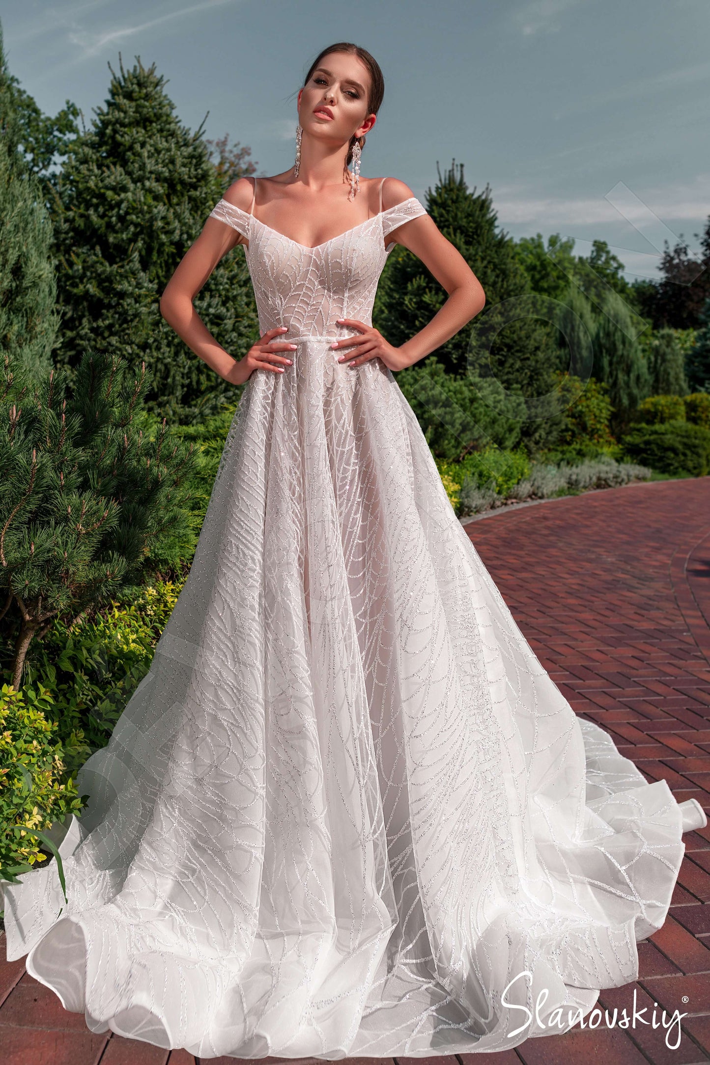 Afsaneh Open back A-line Sleeveless Wedding Dress Front