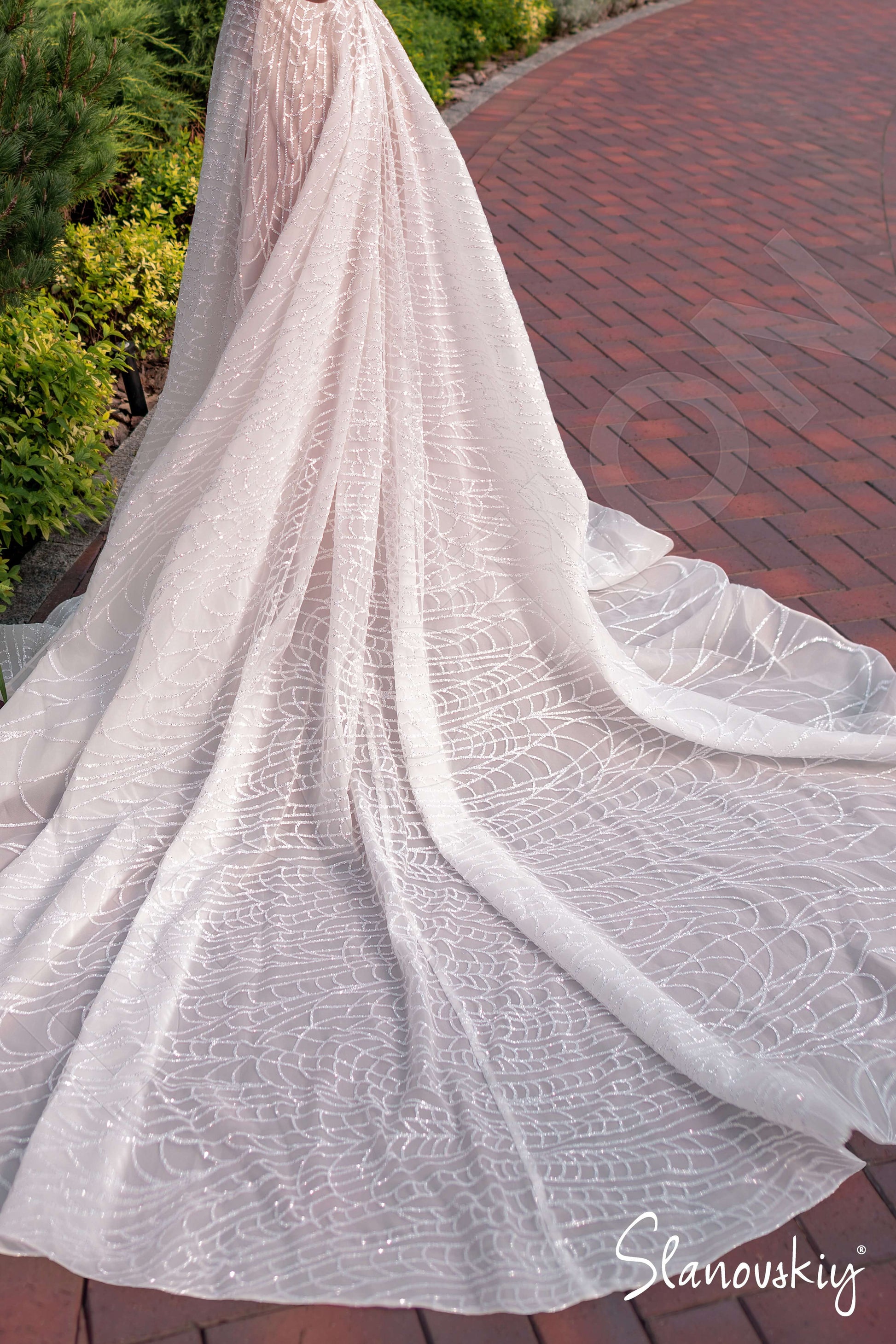 Afsaneh A-line Off-shoulder/Drop shoulders Ivory Milk Wedding dress