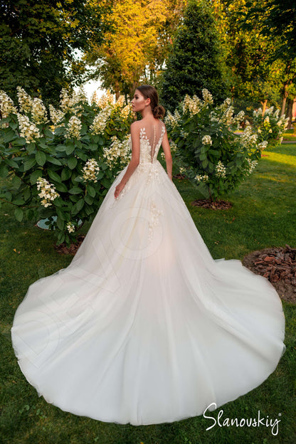 Laureen Full back A-line Sleeveless Wedding Dress Back