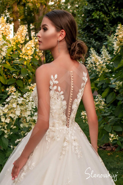 Laureen Full back A-line Sleeveless Wedding Dress 5