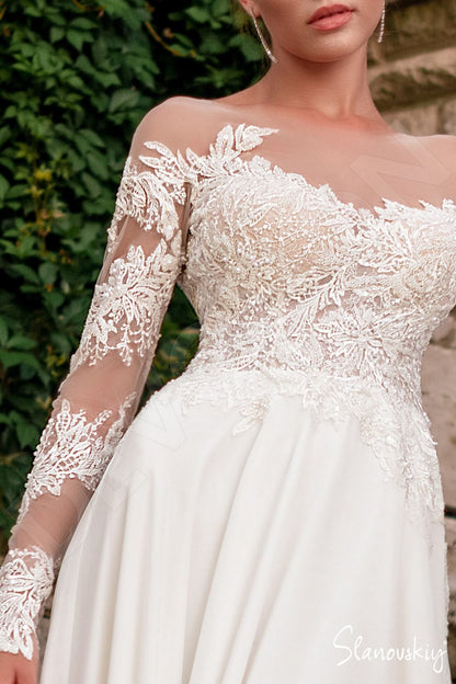Joyce Illusion back A-line Long sleeve Wedding Dress 6