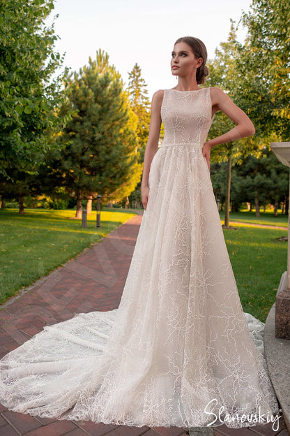 Aiyanna Open back A-line Sleeveless Wedding Dress Front