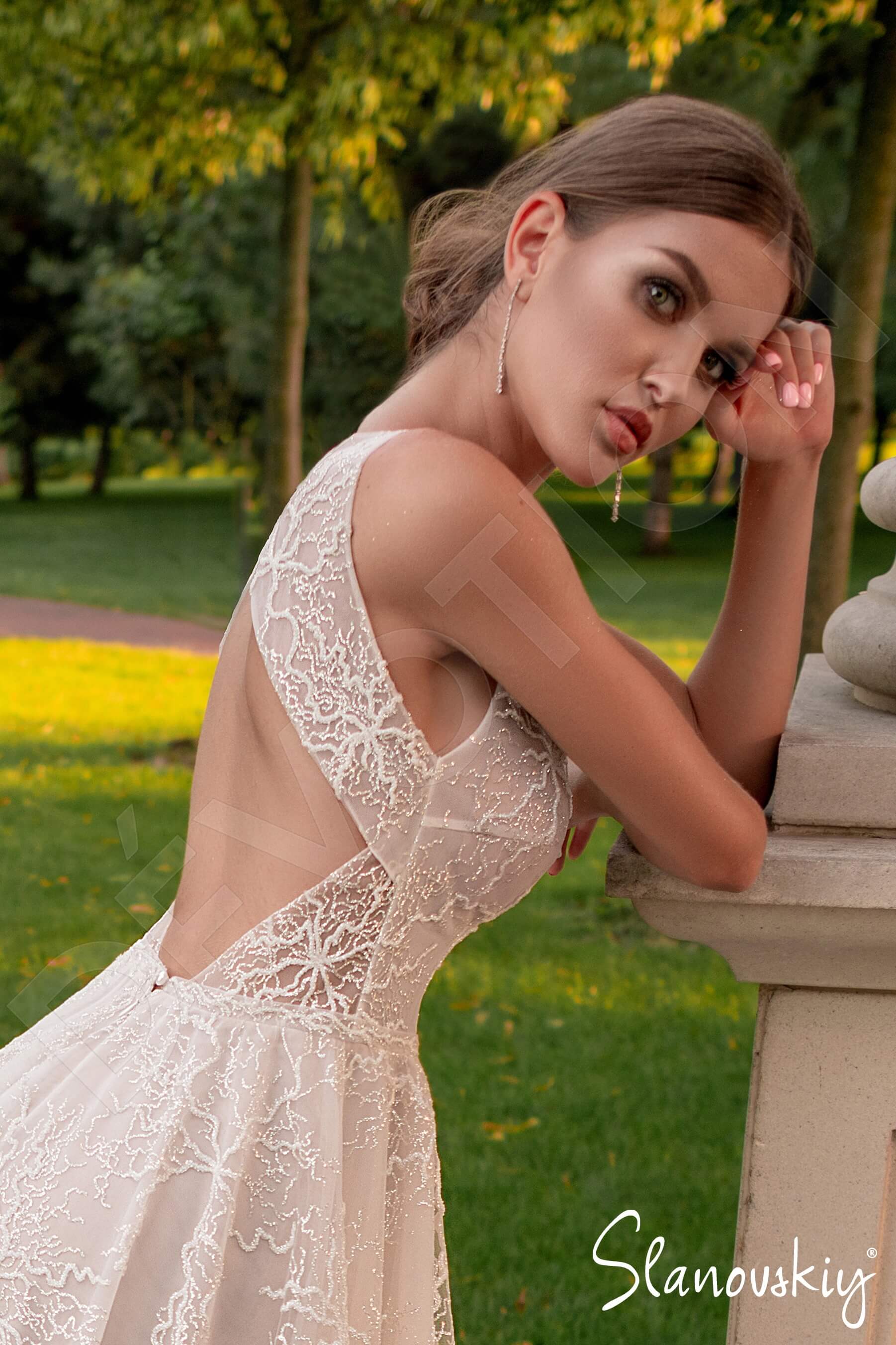 Aiyanna A-line Jewel Ivory Milk Wedding dress